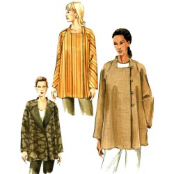 8007 VOGUE LOOSE FLARE LINED LONGER  ASYMMETRIC JACKET EZ PATTERN 8-12,14-18